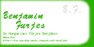 benjamin furjes business card