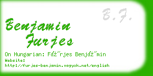 benjamin furjes business card